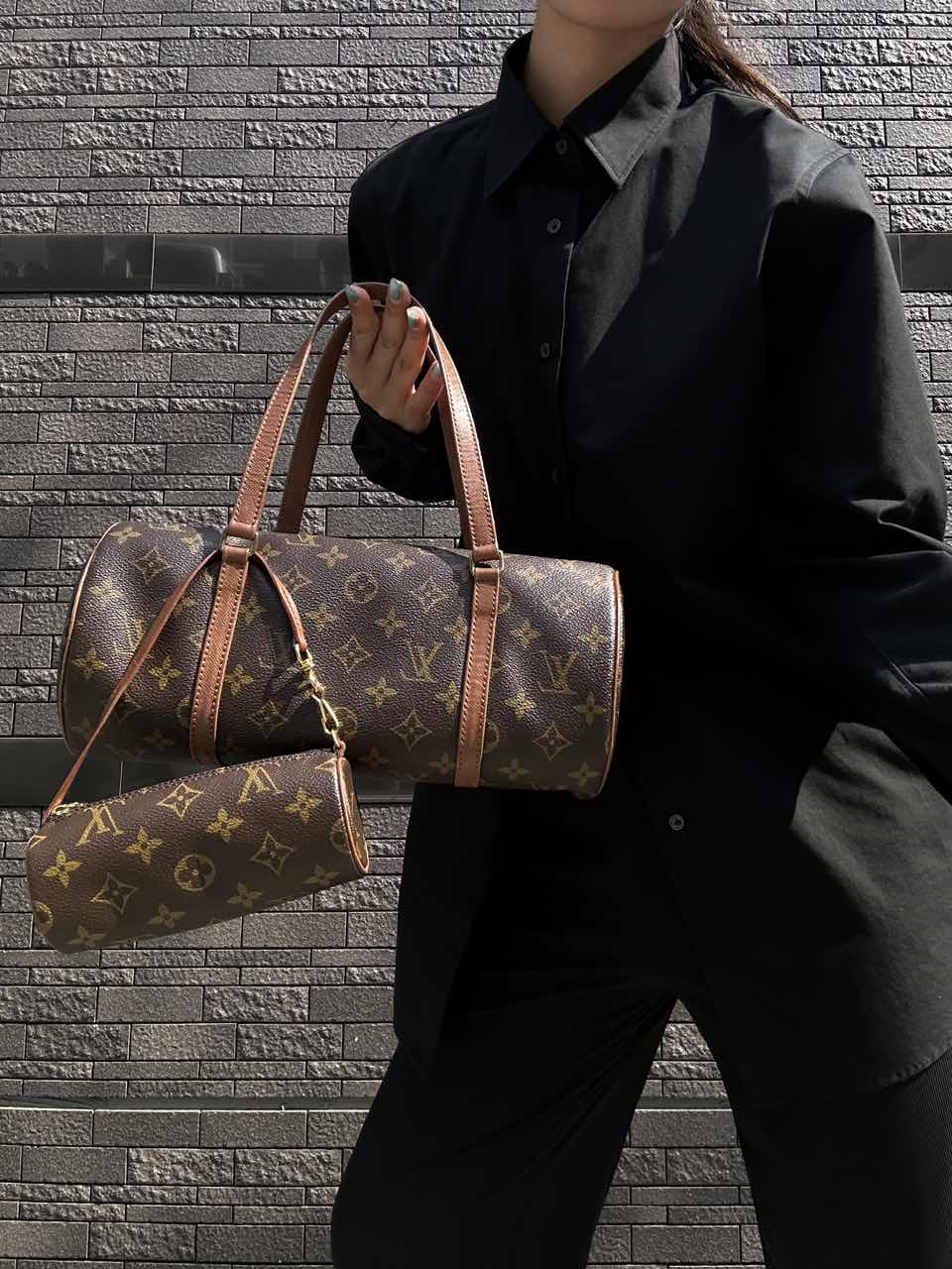 Louis Vuitton Monogram Papillon 30  PVC Pillow Bag Parent-Child Bag Handbag