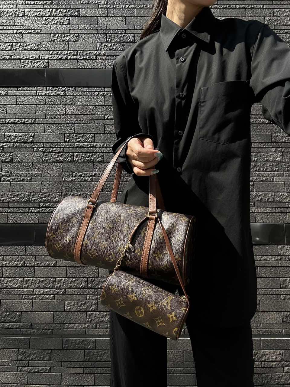 Louis Vuitton Monogram Papillon 30  PVC Pillow Bag Parent-Child Bag Handbag