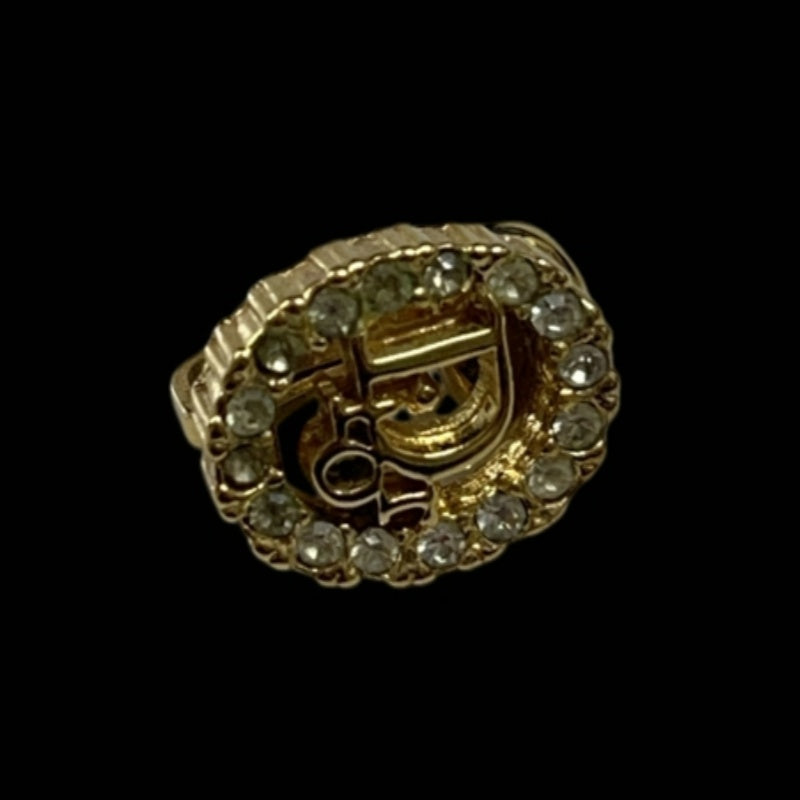 DIOR Single Earring, Gold-Tone Hardware, Rhinestone, Gold Alloy