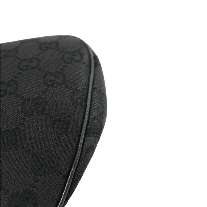 GUCCI Black GG Supreme Canvas Bamboo Top Handle Bag