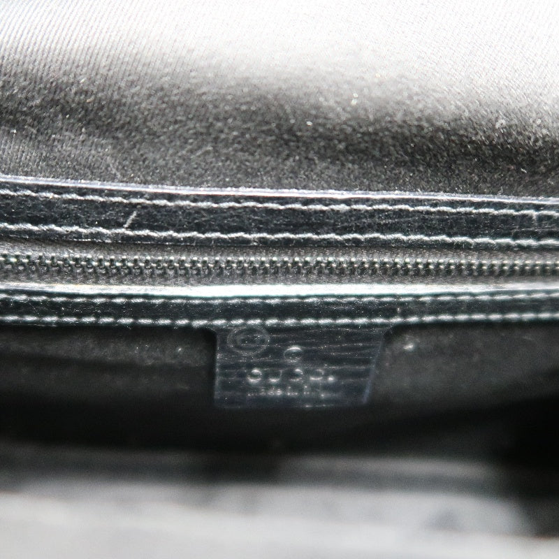 GUCCI Black GG Supreme Canvas Bamboo Top Handle Bag