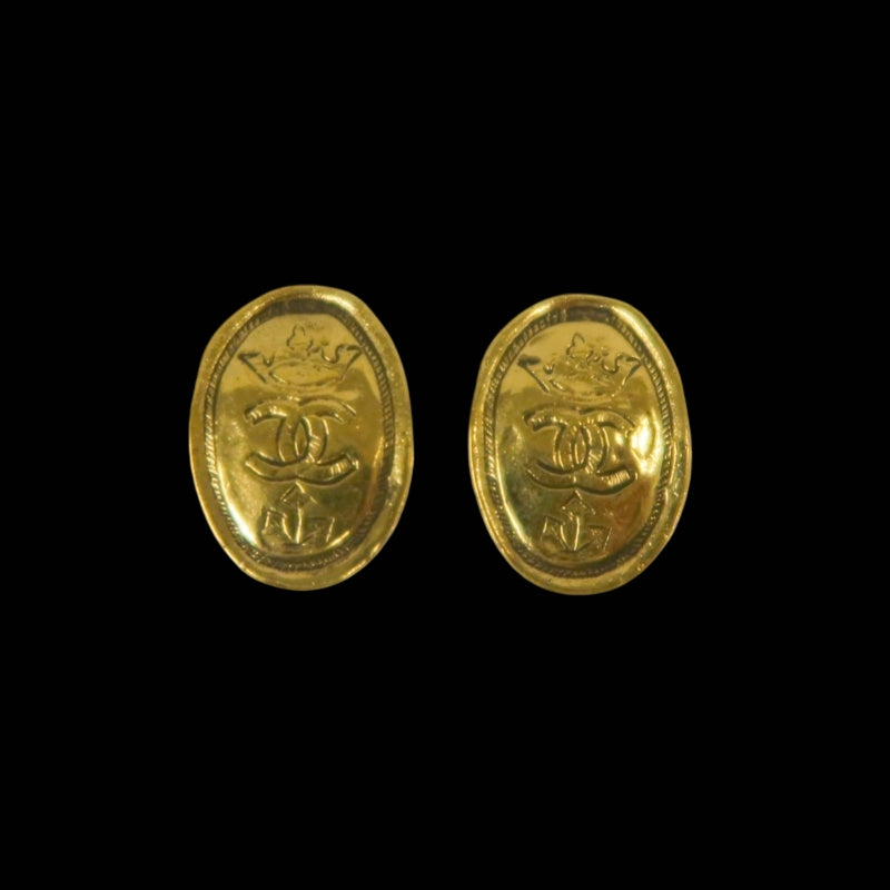 CHANEL Gold-Plated Coco Mark Alloy Clip-On Earrings