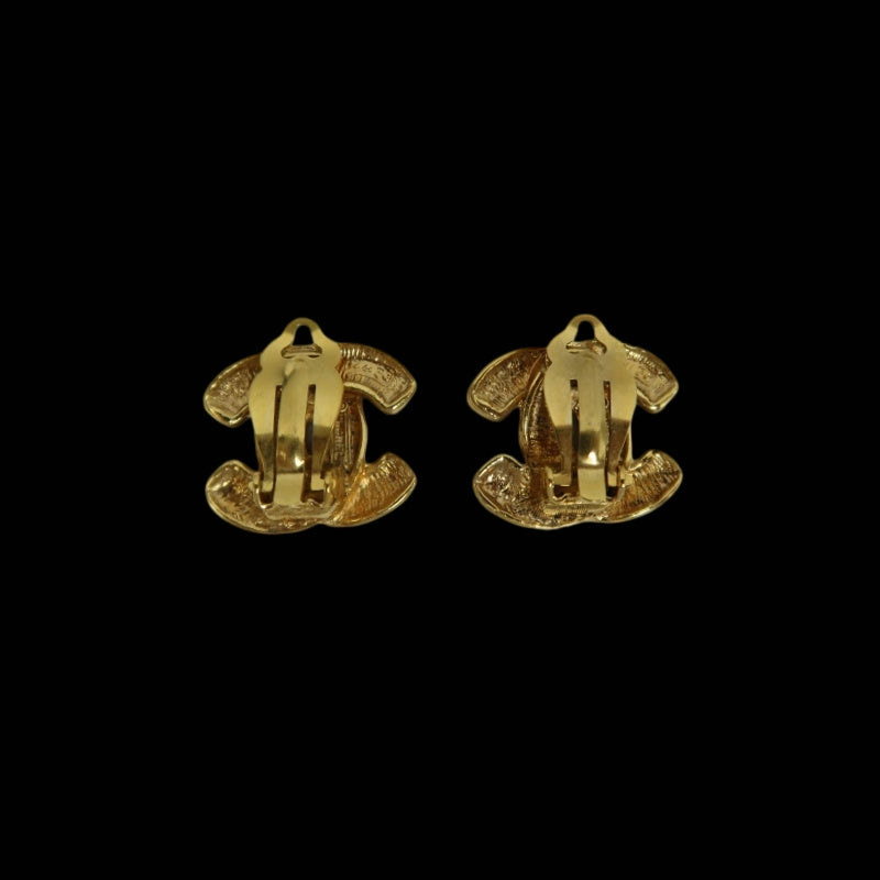 CHANEL Matelasse Coco Mark Clip-On Earrings with Box Alloy