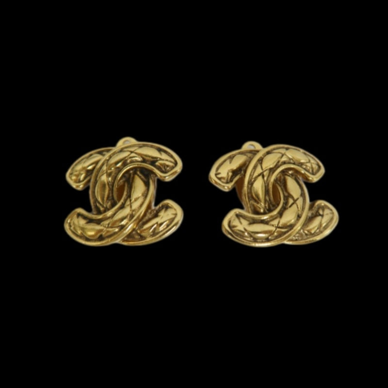 CHANEL Matelasse Coco Mark Clip-On Earrings with Box Alloy