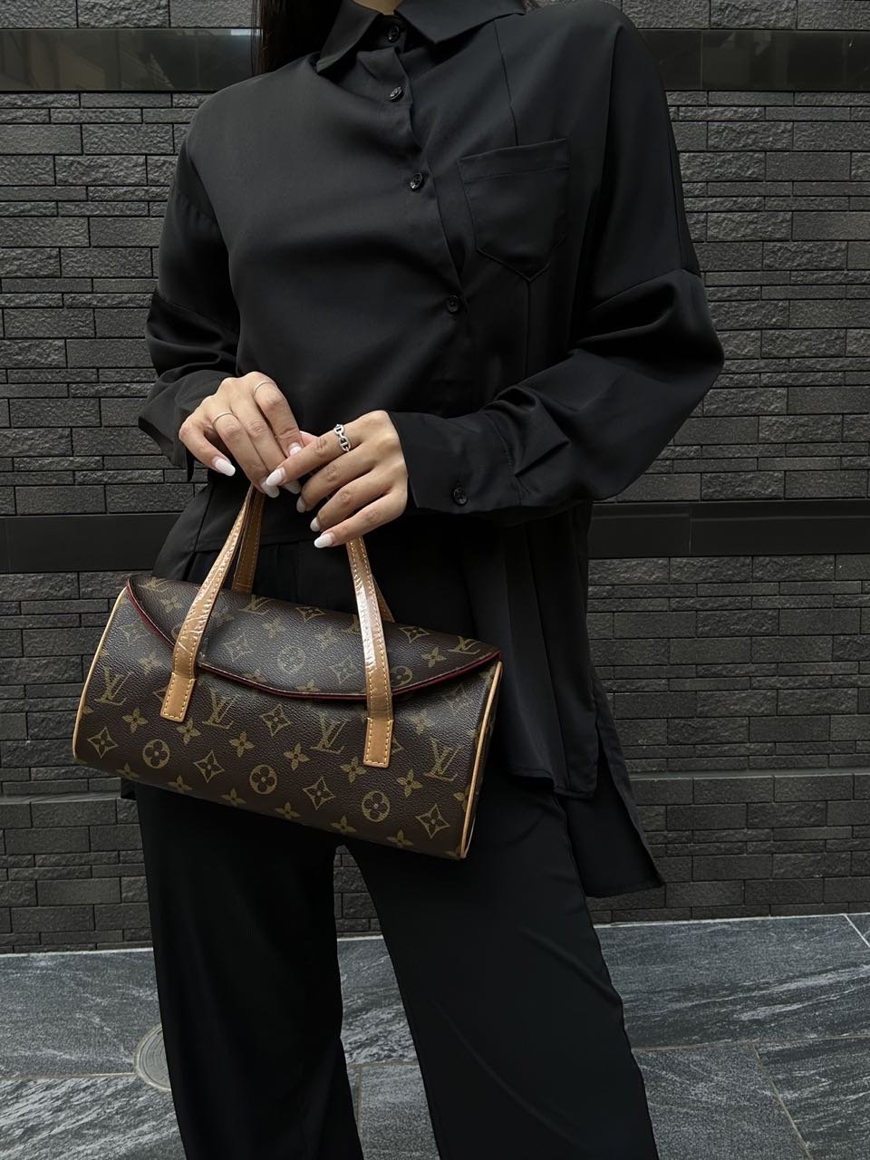 Louis Vuitton Monogram Sonatine Handbag (With Storage Bag)