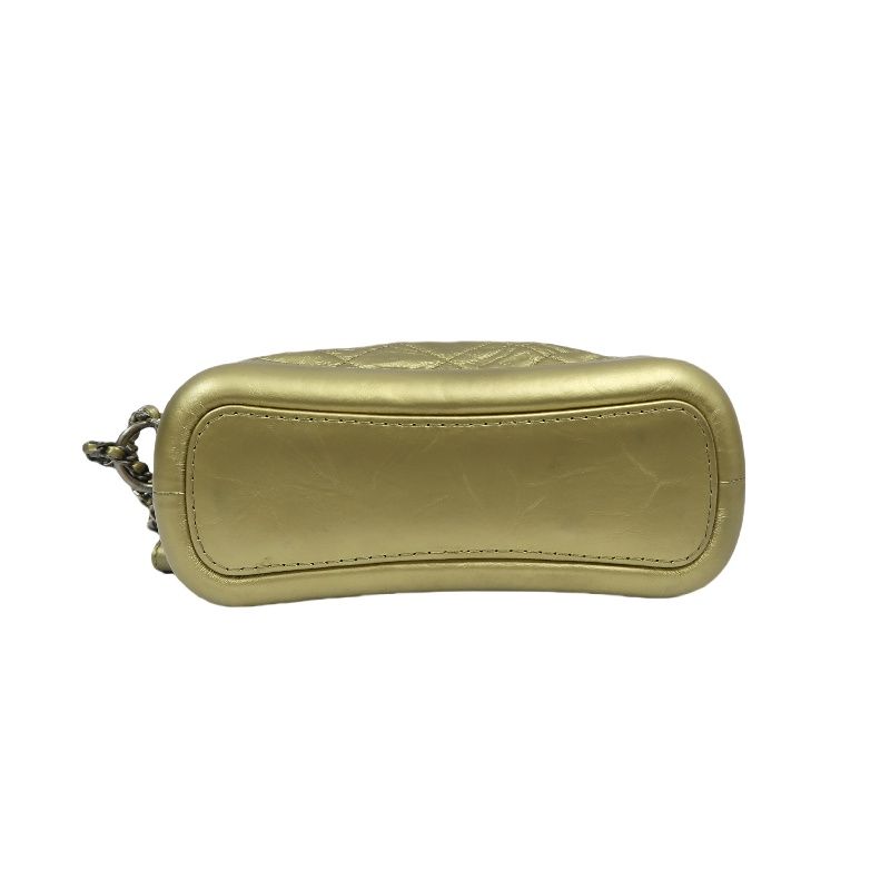 CHANEL Gold Waxed Calfskin Gabrielle Chain Shoulder Crossbody Bag