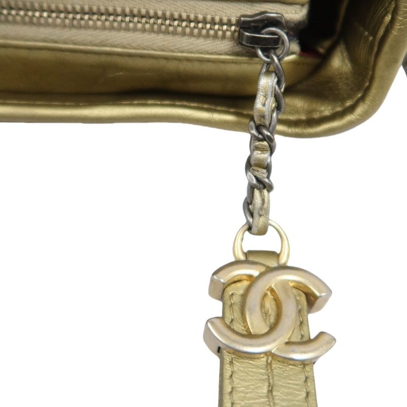 CHANEL Gold Waxed Calfskin Gabrielle Chain Shoulder Crossbody Bag