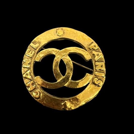 CHANEL Brooch, Coco Flower, 28, Gold Plated, With Box, Alloy