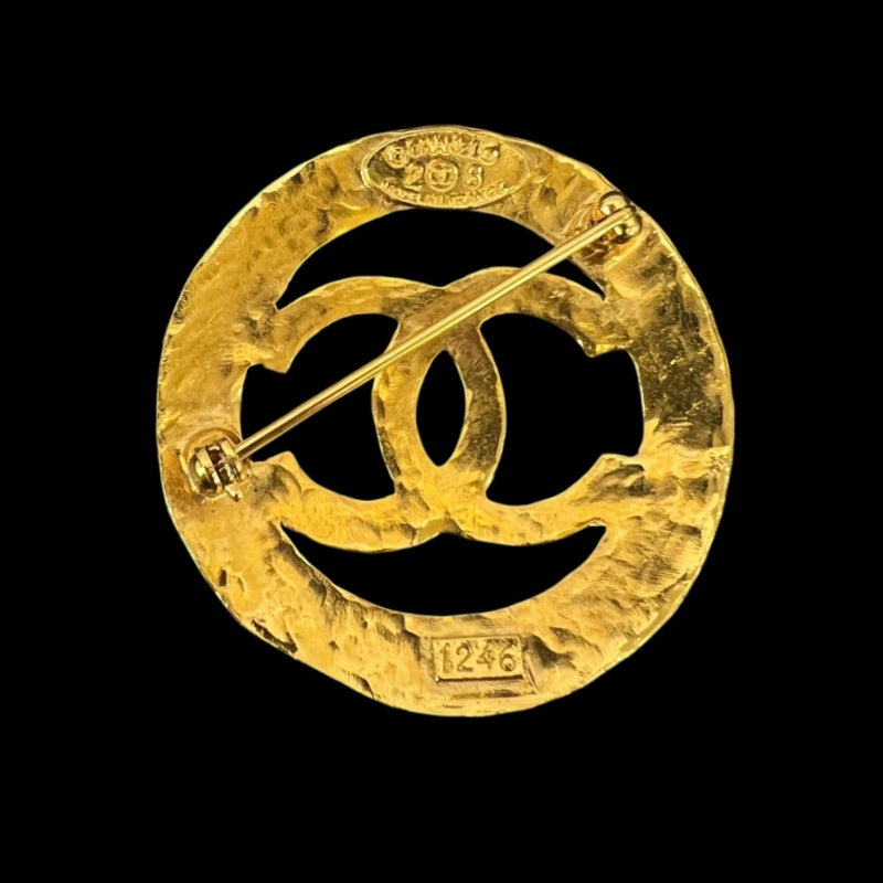 CHANEL Brooch, Coco Flower, 28, Gold Plated, With Box, Alloy