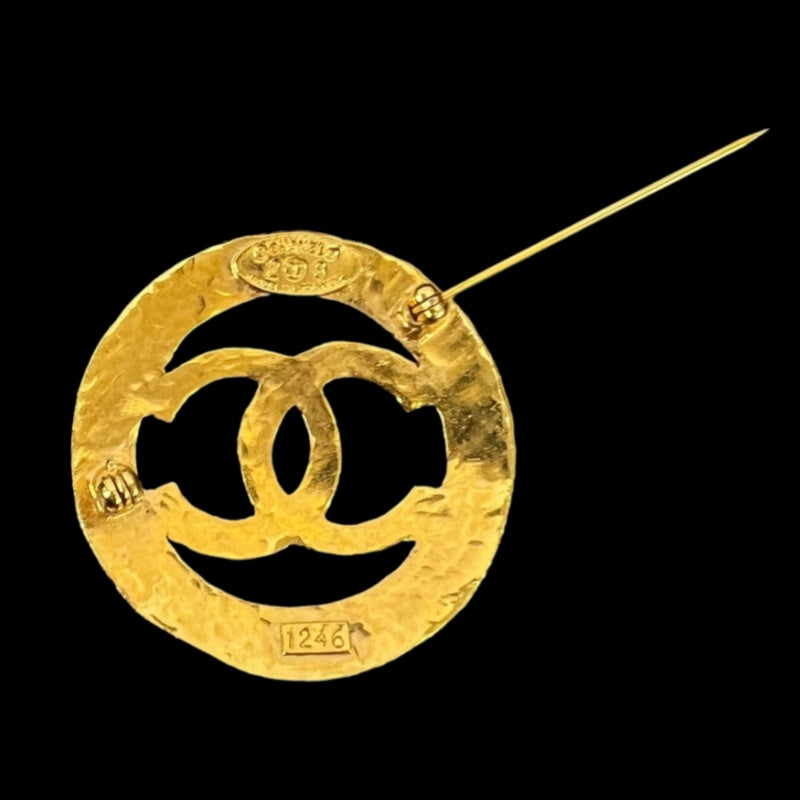 CHANEL Brooch, Coco Flower, 28, Gold Plated, With Box, Alloy