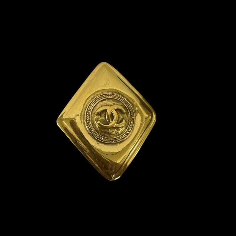 CHANEL Coco Mark Crystal Brooch Gold Hardware With Box