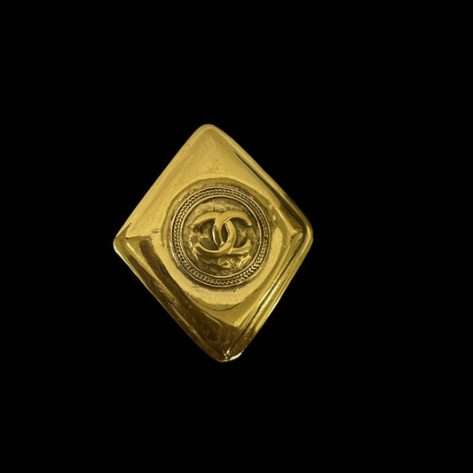 CHANEL Coco Mark Crystal Brooch Gold Hardware With Box