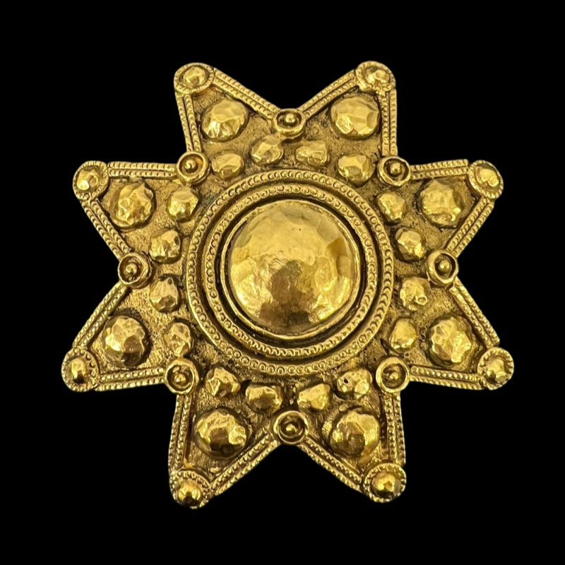CHANEL Brooch, 25, Gold Plated, With Box, Alloy
