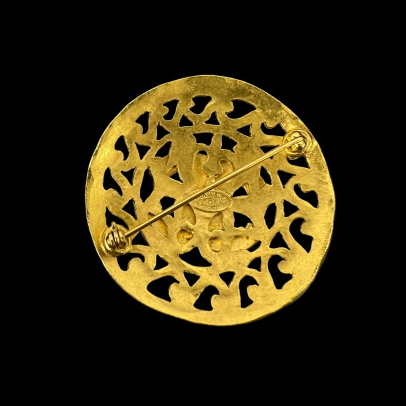 CHANEL Brooch, Gold, Gold Tone Alloy