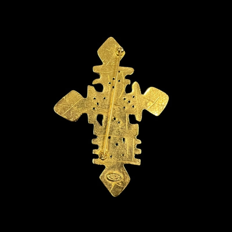 CHANEL Coco Mark Brooch Gold Alloy With Box