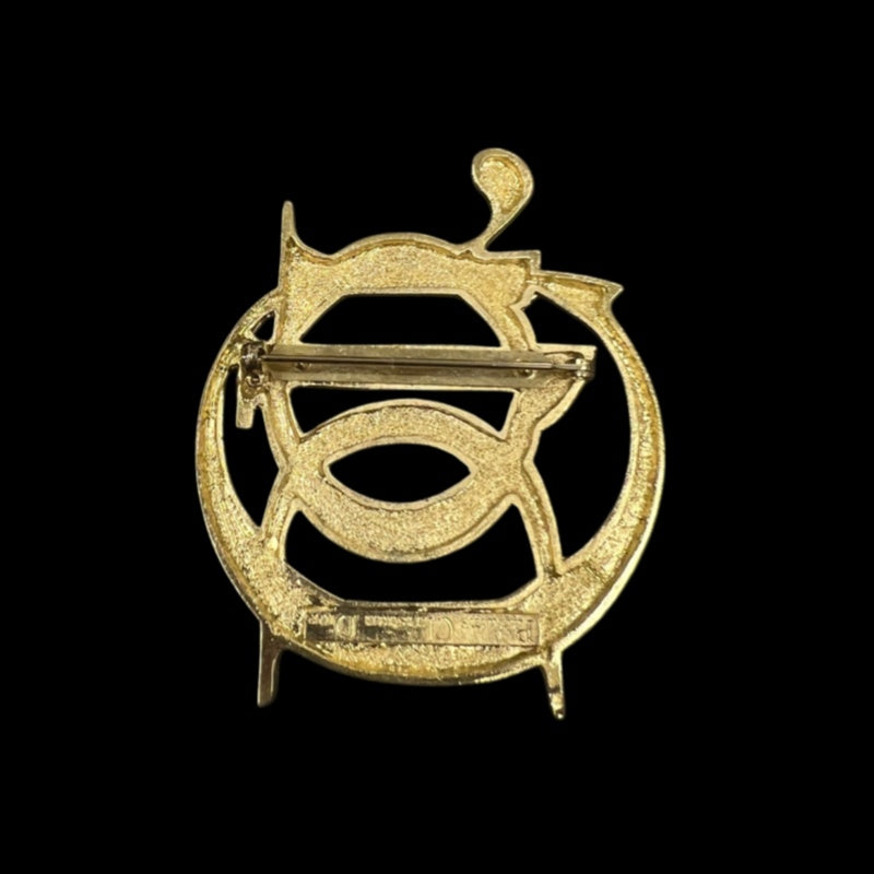 DIOR gold plated alloy brooch