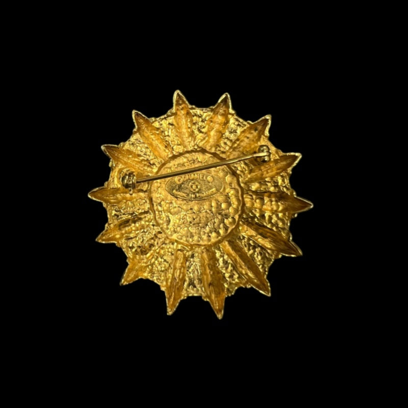 CHANEL Brooch, Gold Plated, Gold Tone Alloy