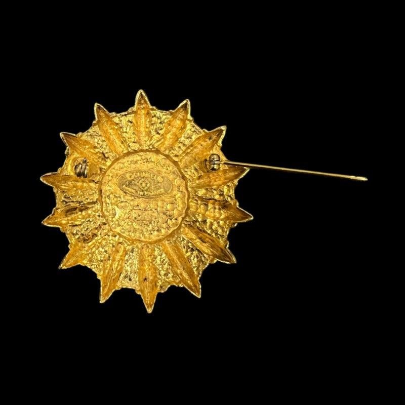 CHANEL Brooch, Gold Plated, Gold Tone Alloy