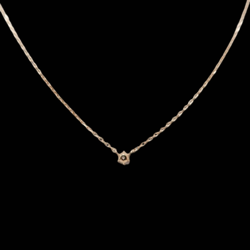 4°C Sterling Silver 925 Pink Gold Plated Necklace with Crystals