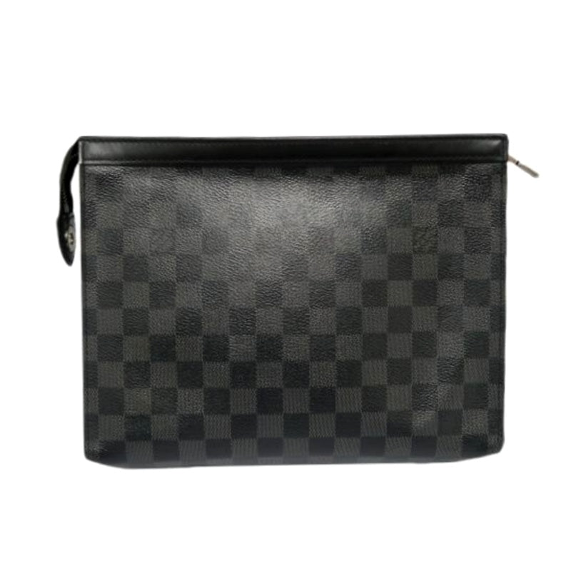 LOUIS VUITTON Damier Graphite Black PVC Clutch Bag