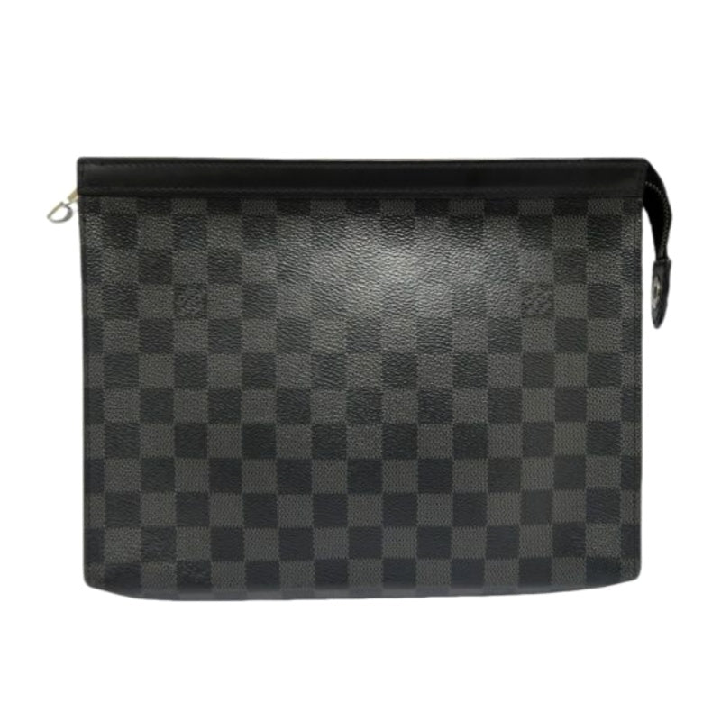 LOUIS VUITTON Damier Graphite Black PVC Clutch Bag