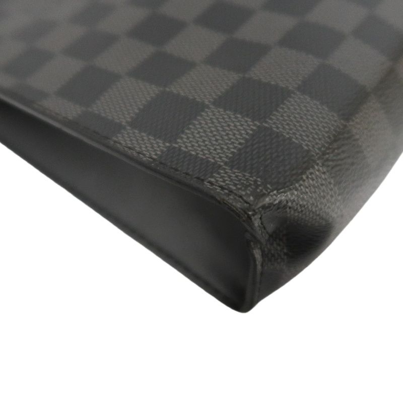 LOUIS VUITTON Damier Graphite Black PVC Clutch Bag