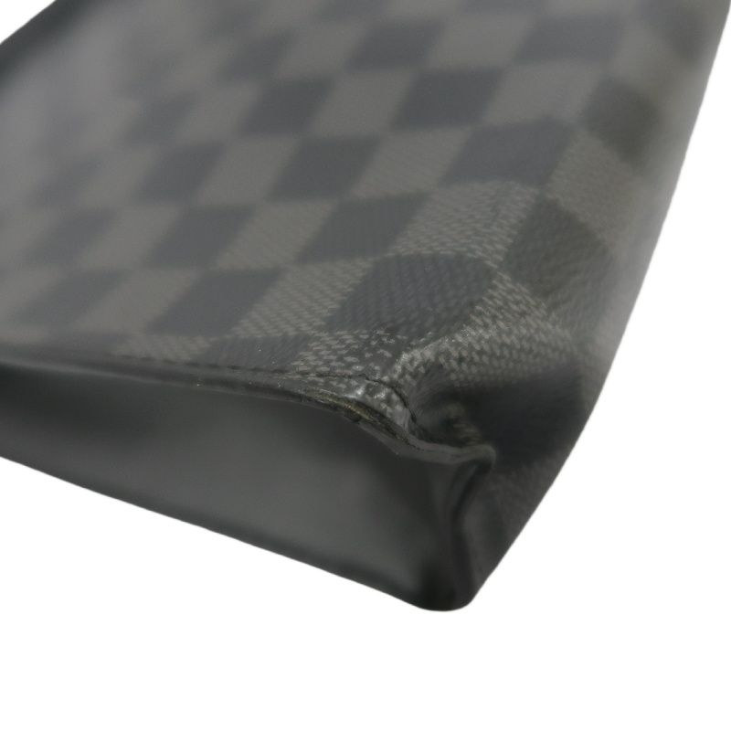 LOUIS VUITTON Damier Graphite Black PVC Clutch Bag