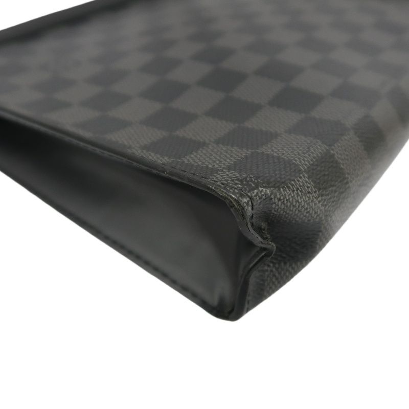 LOUIS VUITTON Damier Graphite Black PVC Clutch Bag