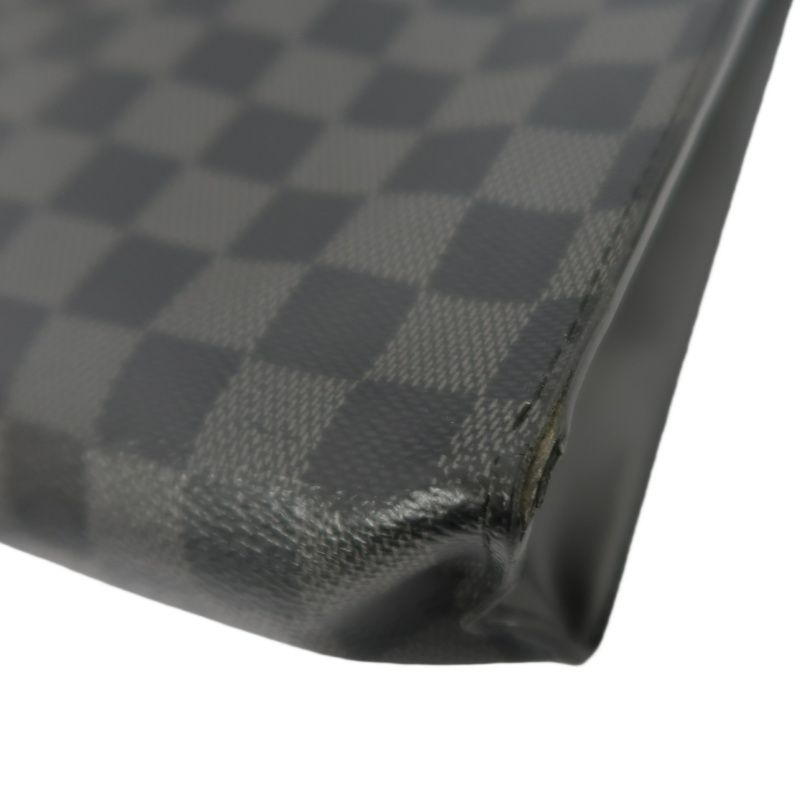 LOUIS VUITTON Damier Graphite Black PVC Clutch Bag