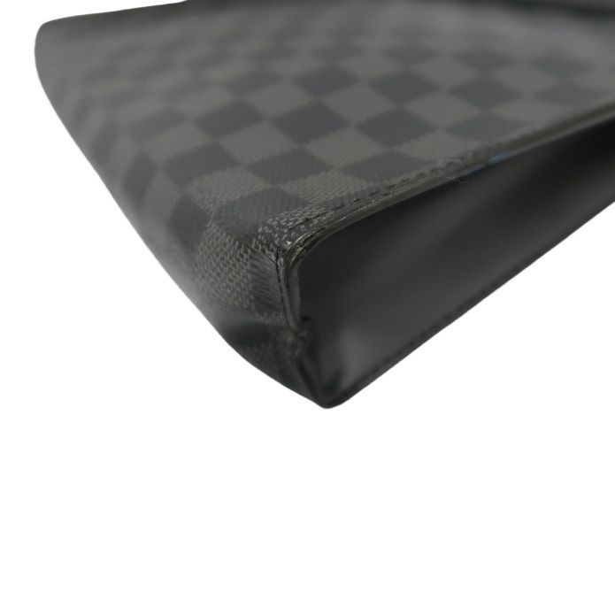 LOUIS VUITTON Damier Graphite Black PVC Clutch Bag
