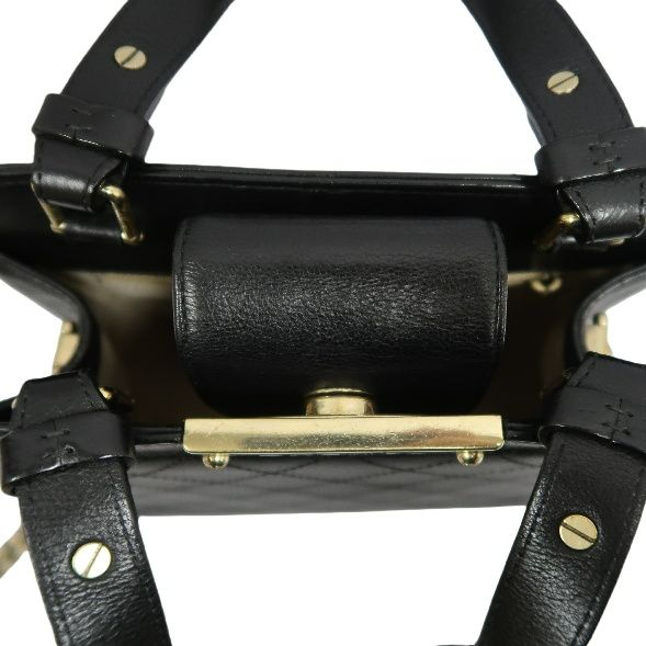 CHANEL Black Calfskin Quilted 2WAY Shoulder Crossbody Handbag with Gold Hardware & Medallion