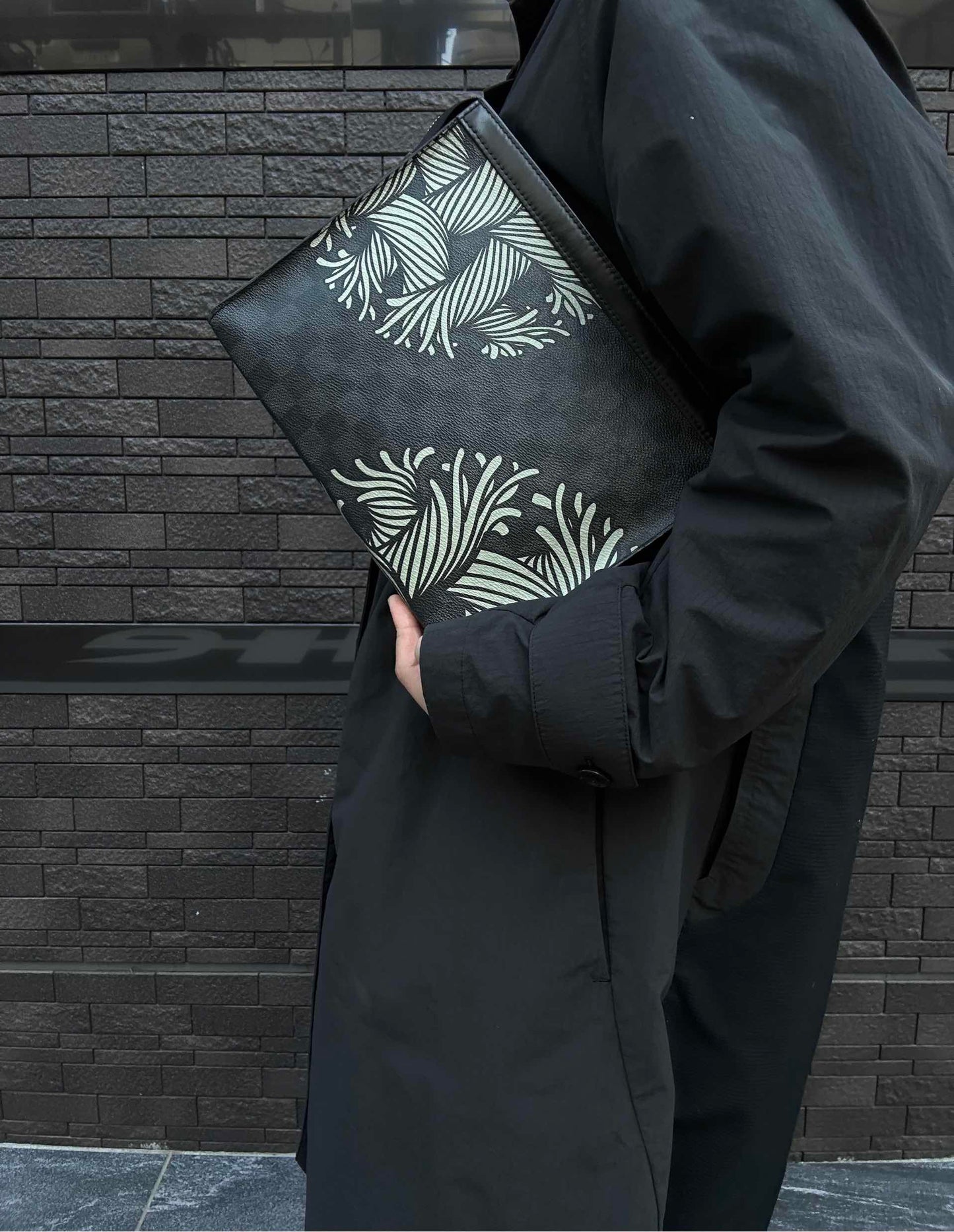 LOUIS VUITTON Pochette Jules Clutch Bag, Damier Graphite, PVC-Coated Canvas