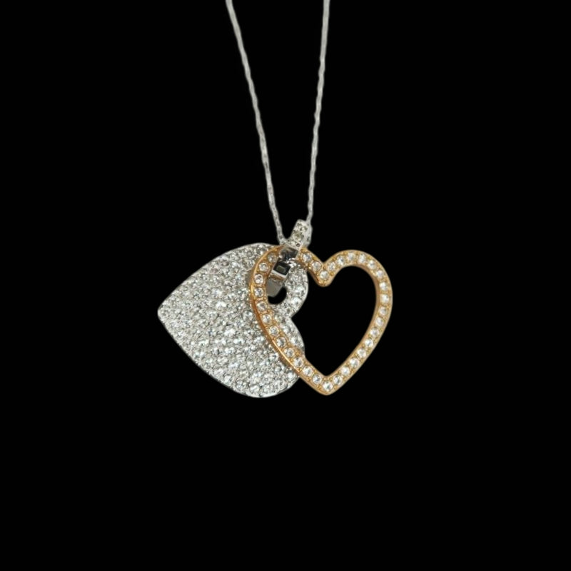 SWAROVSKI Necklace, Silver Plated, Heart Alloy