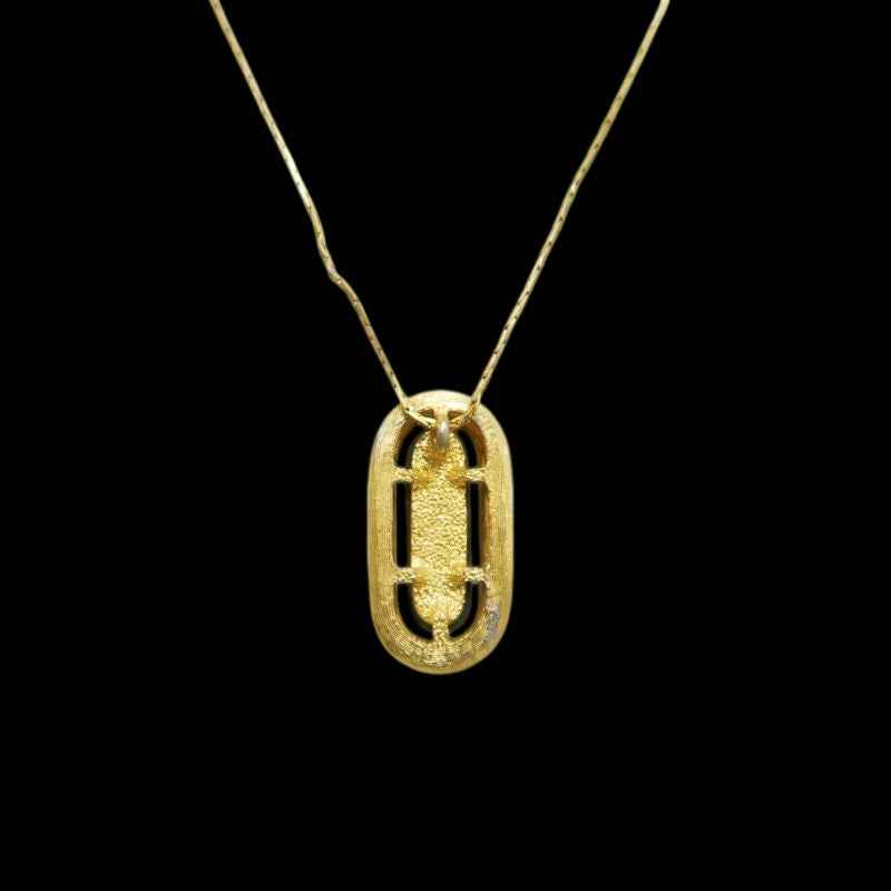 GIVENCHY Gold Hardware Black Stone Necklace