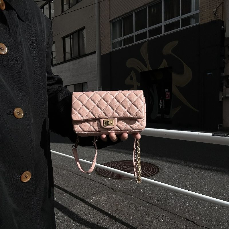 CHANEL Pink Boy Chain Shoulder Bag, Lambskin Leather, Gold Hardware