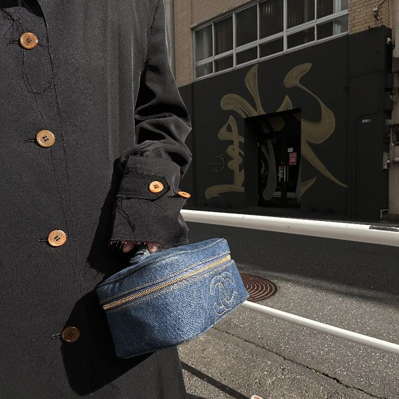 Chanel Vanity Bag 4-Series Denim Blue Gold Hardware  Makeup Bag