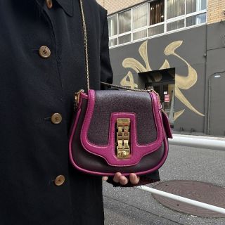 LOUIS VUITTON Trapecio Suhali Shoulder Bag Prune Art Deco Purple Gold Hardware LV Purple Leather Limited Edition Color-Block Crossbody Chain Bag