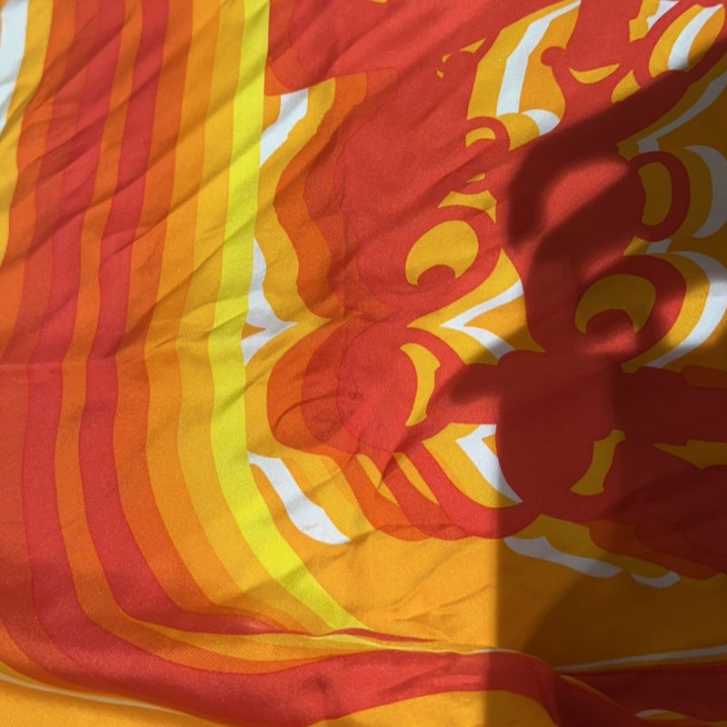 HERMES  scarf, Carré 90, orange, with tag