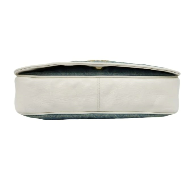 Chanel Blue Denim Canvas Chain Shoulder Bag