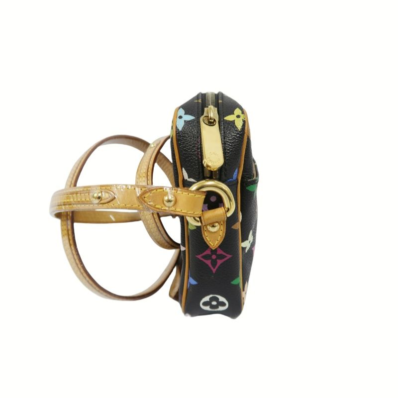 LOUIS VUITTON Multicolor Black PVC Shoulder Crossbody Bag with Gold Hardware