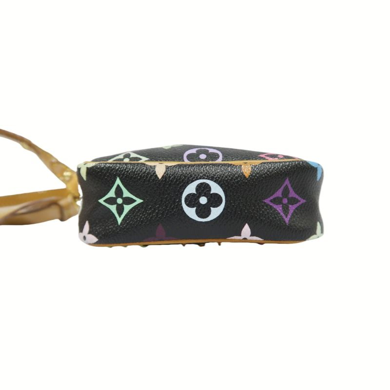 LOUIS VUITTON Multicolor Black PVC Shoulder Crossbody Bag with Gold Hardware