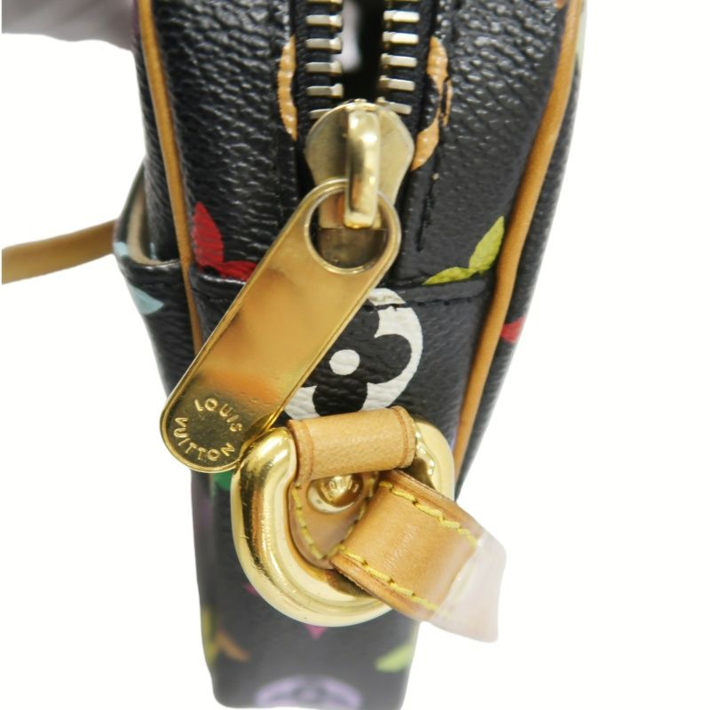 LOUIS VUITTON Multicolor Black PVC Shoulder Crossbody Bag with Gold Hardware