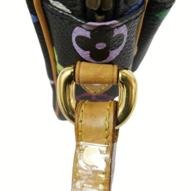LOUIS VUITTON Multicolor Black PVC Shoulder Crossbody Bag with Gold Hardware