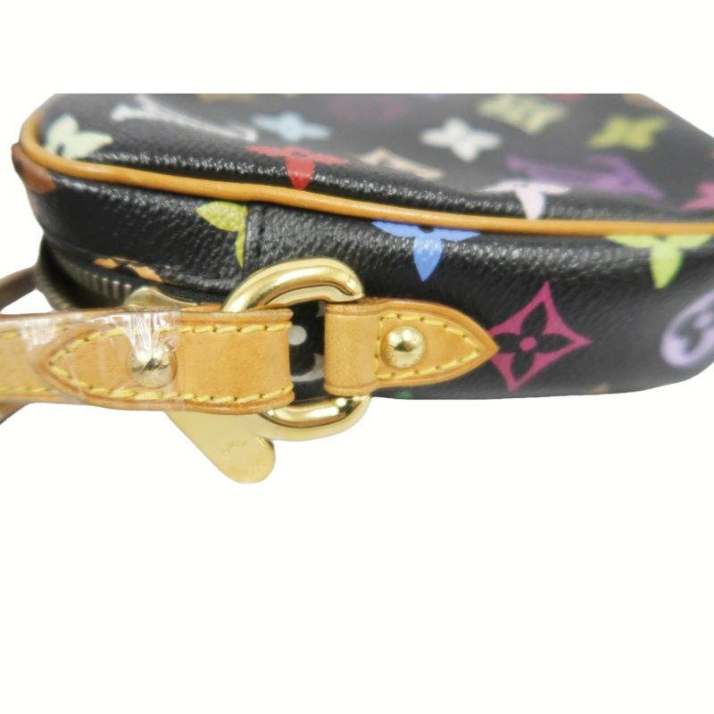 LOUIS VUITTON Multicolor Black PVC Shoulder Crossbody Bag with Gold Hardware