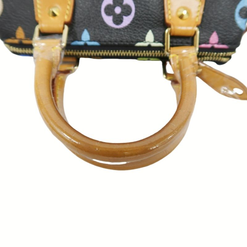 LOUIS VUITTON Multicolor Black Nano Speedy Handbag with Shoulder Strap