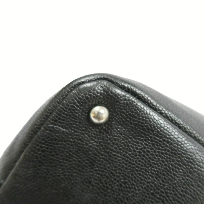 CHANEL Beige/Black Lambskin Quilted Chain Shoulder Tote Crossbody Bag with Silver Hardware