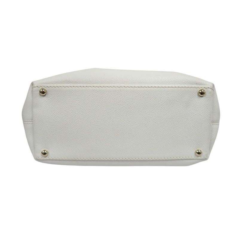 CHANEL White Calfskin Drawstring Tote Shoulder Bag with Dust Bag