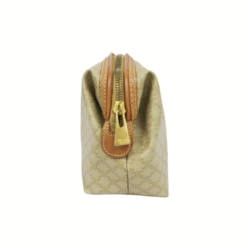 CELINE Monogram PVC Pouch (Handbag/Cosmetic Bag), Light Beige-Brown