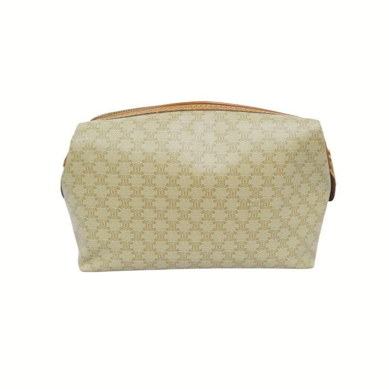 CELINE Monogram PVC Pouch (Handbag/Cosmetic Bag), Light Beige-Brown