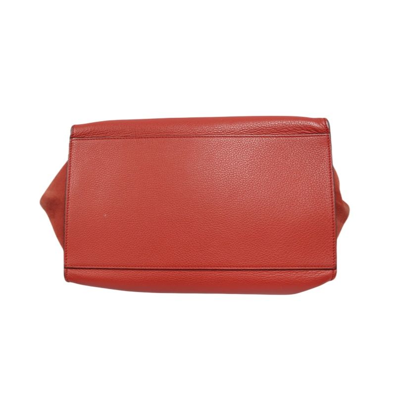 CELINE Trapeze Handbag, Red Leather, Includes Short Shoulder Strap